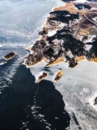 High angle view of sea shore