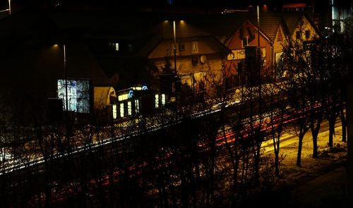 Illuminated city at night