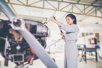 Female engineer working in industry