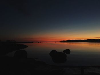 Scenic view of sea at sunset