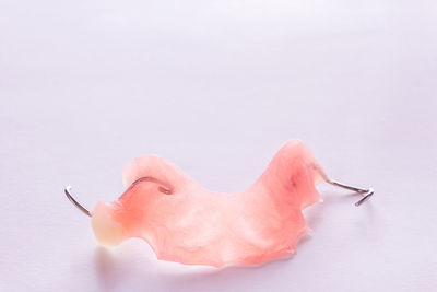 High angle view of ice cream over white background