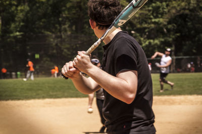 Full length of young man playing