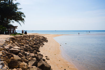 Scenic view of beach against sky
