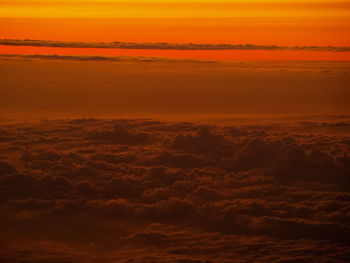 Aerial view of cloudscape during sunset