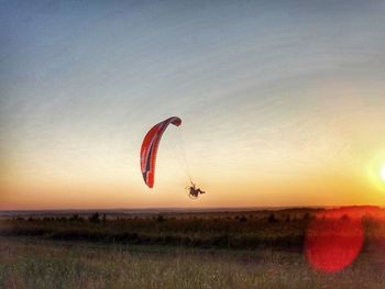 Hot air balloon in sky