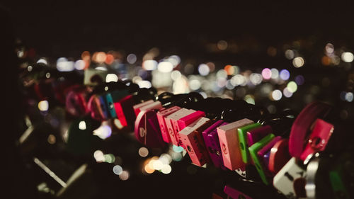 Close-up of padlocks