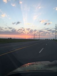 Country road at sunset