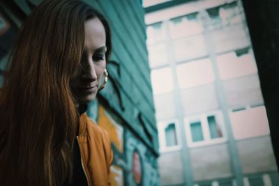 Woman looking at camera