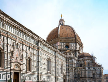 Low angle view of florence cathedral in city against sky