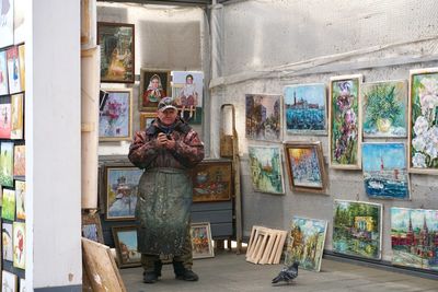 Woman standing at home