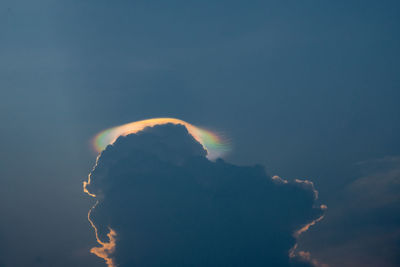 The multicolored lenticular cloud in the sky