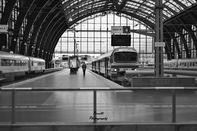 Train at railroad station platform