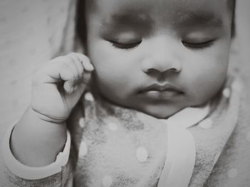 Close-up portrait of cute baby