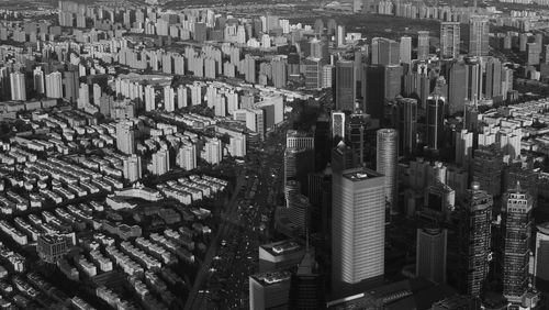 High angle view of modern city