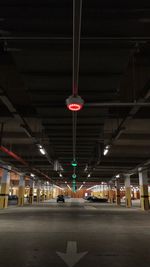 Illuminated street lights at night