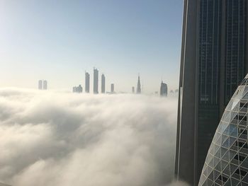 Modern cityscape against clear sky