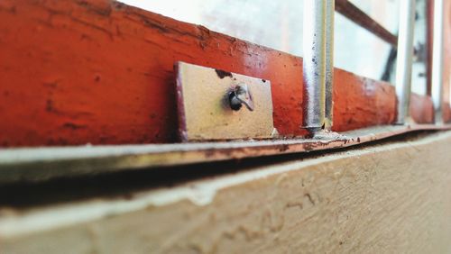 Close-up of rusty metal wall