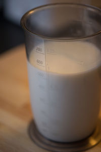 Close-up of coffee cup on table