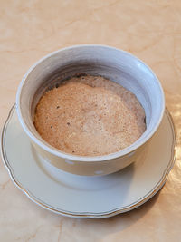 High angle view of coffee on table