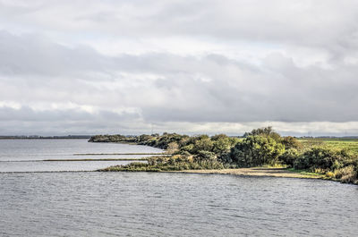 Landscape along lake grevelingen in zeeland, the netherlands