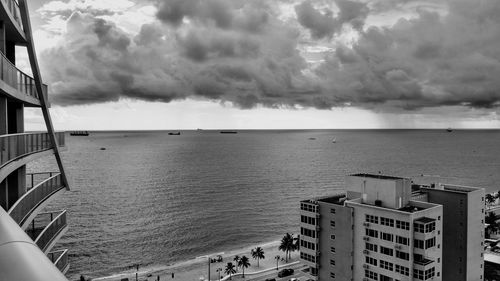 High angle view of sea against sky