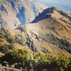High angle view of mountain range