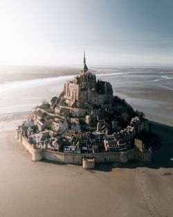 High angle view of buildings on beach