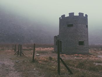 Built structure in foggy weather