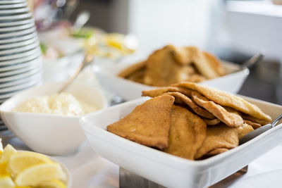 Close-up of food in bowl on table