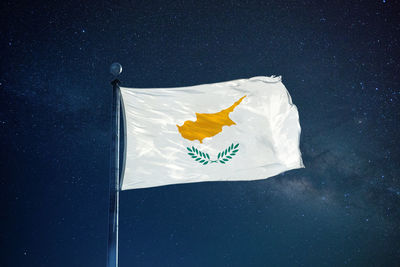 Close-up of flag against star shape