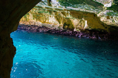 Rock formation in sea