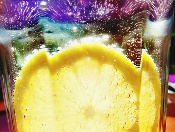 Close up of yellow water