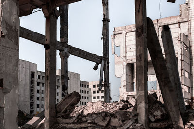 Low angle view of abandoned building