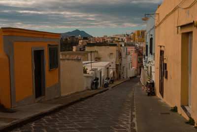  iconic narrow street of procida, the island has plenty of these streets