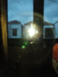 Close-up of illuminated lights at night