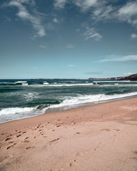 Scenic view of beach against sky