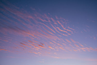 Low angle view of sky at sunset