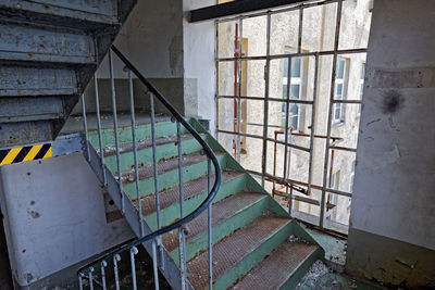 Close-up of abandoned staircase