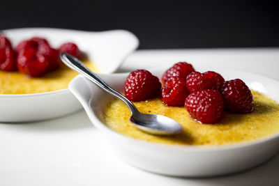 Close-up of strawberries in bowl