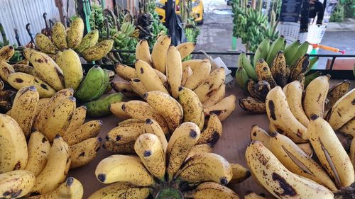 High angle view of fruits for sale in market