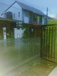 Close-up of wet window during rainy season