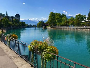 Scenic view of river against sky