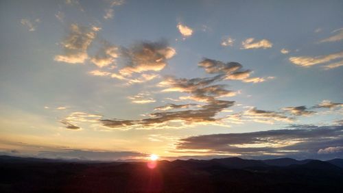 Scenic view of landscape against sky during sunset