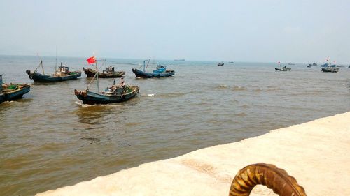 Boats in sea