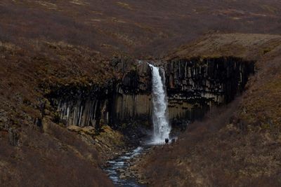 Scenic view of waterfall