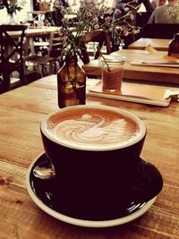 Close-up of coffee on table