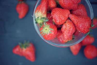 Close-up of strawberries in bowl