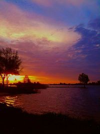 Scenic view of sunset over sea