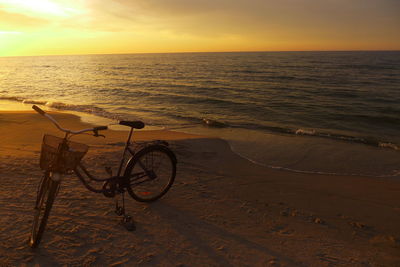 Scenic view of sea at sunset