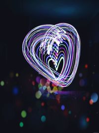Multi colored light painting at night